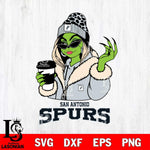 San Antonio Spurs Boujee Grinch Girls Christmas Cut Files Cricut, Svg Dxf Eps Png file , Silhouette