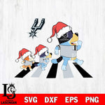 San Antonio Spurs Family Bluey Walking Christmas Svg Eps Dxf Png File, Digital Download, Instant Download