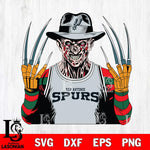 San Antonio Spurs Freddy Krueger Horror basketball SVG DXF EPS PNG FILE, NBA File Cut,Halloween Digital Download,Instant Download, Silhouette