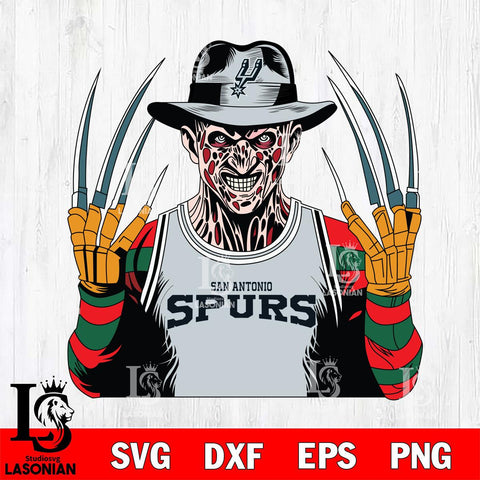 San Antonio Spurs Freddy Krueger Horror basketball SVG DXF EPS PNG FILE, NBA File Cut,Halloween Digital Download,Instant Download, Silhouette