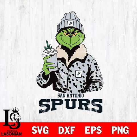 San Antonio Spurs Grinch Christmas Cut Files Cricut, Svg Dxf Eps Png file , Silhouette