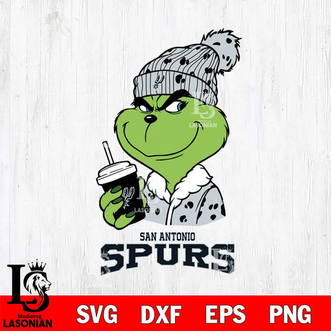 San Antonio Spurs Grinch Cofffe Christmas Cut Files Cricut, Svg Dxf Eps Png file , Silhouette