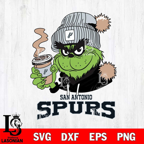 San Antonio Spurs Grinch Cofffe Hoodie Cut Files Cricut, Svg Dxf Eps Png file , Silhouette
