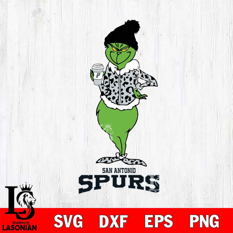 San Antonio Spurs Grinch Leopard Coffee Svg Eps Dxf Png File, Digital Download, Instant Download