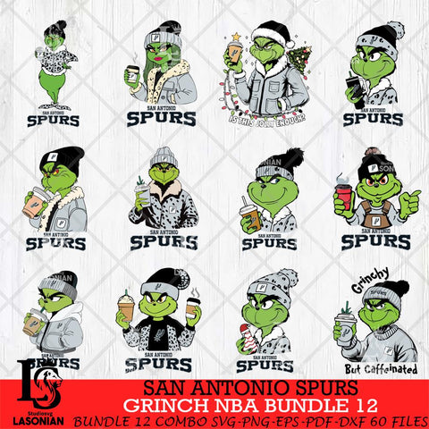 San Antonio Spurs Grinch NBA Bundle 12 SVG Eps Dxf Png File, Digital Download, Instant Download