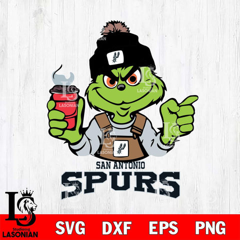 San Antonio Spurs Grinch with coffee Svg Eps Dxf Png File, Digital Download, Instant Download