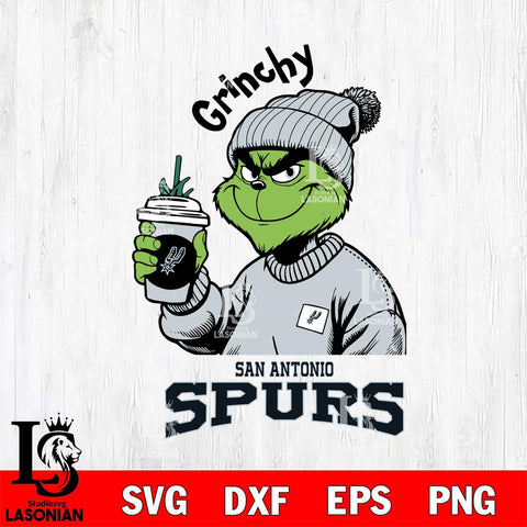 San Antonio Spurs Grinchy Bougie Christmas Cut Files Cricut, Svg Dxf Eps Png file , Silhouette