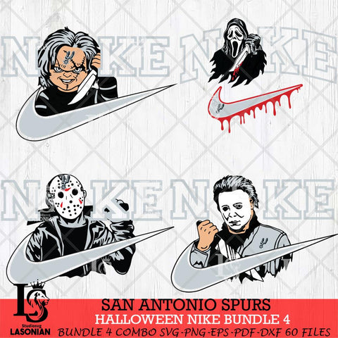 San Antonio Spurs Halloween Nike NBA Bundle 4 Svg Eps Dxf Png File, Digital Download, Instant Download