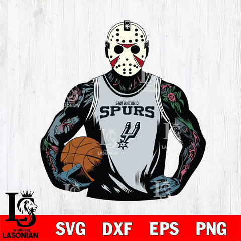 San Antonio Spurs Jason Voorhees Horror basketball SVG DXF EPS PNG FILE, NBA File Cut,Halloween Digital Download,Instant Download, Silhouette