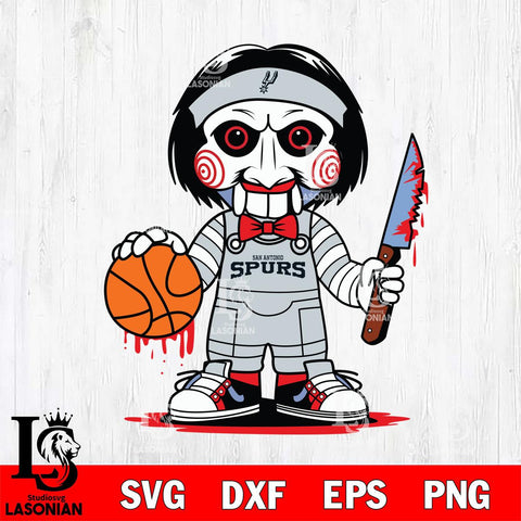 San Antonio Spurs Jigsaw Horror basketball SVG DXF EPS PNG FILE, NBA File Cut,Halloween Digital Download,Instant Download, Silhouette