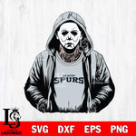 San Antonio Spurs Michael Myers Horror basketball SVG DXF EPS PNG FILE, NBA File Cut,Halloween Digital Download,Instant Download, Silhouette