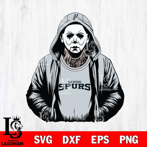 San Antonio Spurs Michael Myers Horror basketball SVG DXF EPS PNG FILE, NBA File Cut,Halloween Digital Download,Instant Download, Silhouette