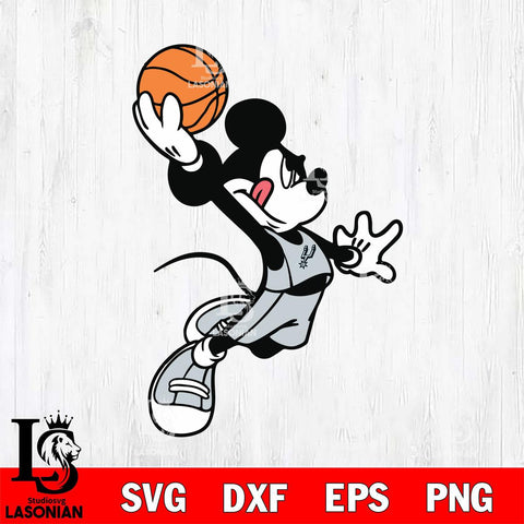 San Antonio Spurs Mickey NBA basketball Svg Eps Dxf Png File, Digital Download, Instant Download