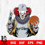San Antonio Spurs Pennywise Horror basketball SVG DXF EPS PNG FILE, NBA File Cut,Halloween Digital Download,Instant Download, Silhouette