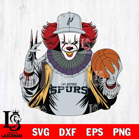 San Antonio Spurs Pennywise Horror basketball SVG DXF EPS PNG FILE, NBA File Cut,Halloween Digital Download,Instant Download, Silhouette
