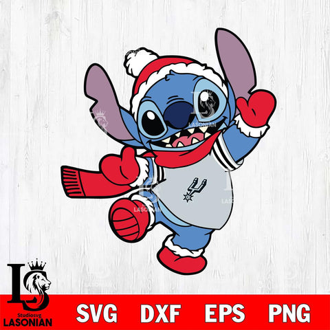 San Antonio Spurs Stitch Disney Christmas Svg Dxf Eps Png file, Digital download,Clipart, Cut Files Cricut , Silhouette