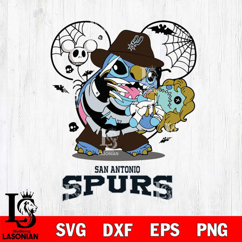 San Antonio Spurs Stitch Freddy Krueger Halloween Svg Eps Dxf Png File, Digital Download, Instant Download