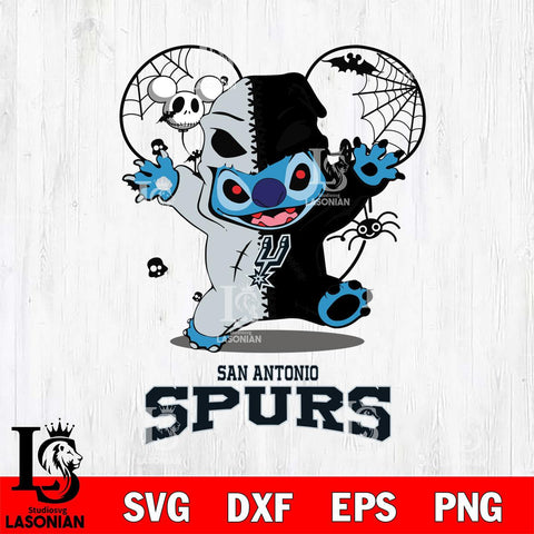 San Antonio Spurs Stitch Horror Halloween 2 Svg Eps Dxf Png File, Digital Download, Instant Download