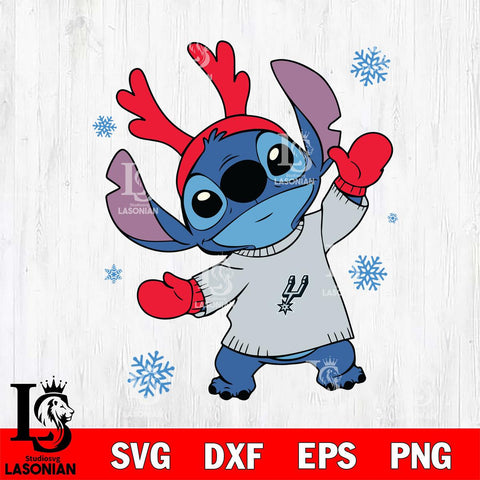 San Antonio Spurs Stitch Santa Christmas Svg Dxf Eps Png file, Digital download,Clipart, Cut Files Cricut , Silhouette