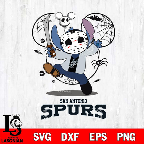 San Antonio Spurs Stitch jason voorhees Halloween Svg Eps Dxf Png File, Digital Download, Instant Download