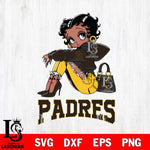 San Diego Padres Betty Boop Black Fan Girl Svg Eps Dxf Png File, Digital Download, Instant Download