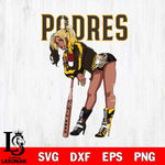 San Diego Padres Black Fan Girl Harley Quinn MLB Svg Eps Dxf Png File, Digital Download, Instant Download