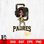 San Diego Padres Fan Girl Svg Eps Dxf Png File, Digital Download, Instant Download