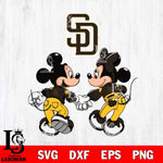 San Diego Padres Fan Minnie And Mickey Love Svg Eps Dxf Png File, Digital Download, Instant Download