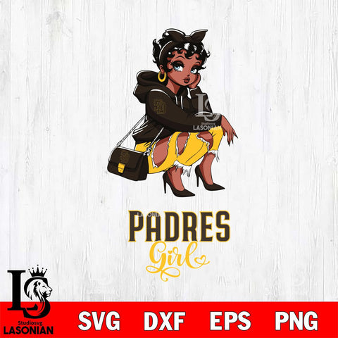 San Diego Padres Fashion Black Fan Girl Betty Boop