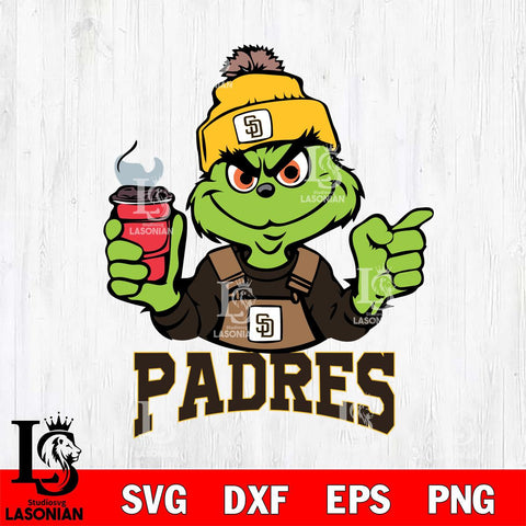 San Diego Padres Grinch with coffee Svg Eps Dxf Png File, Digital Download, Instant Download