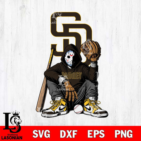 San Diego Padres MLB Jason Voorhees Halloween SVG Svg Eps Dxf Png File, Digital Download, Instant Download