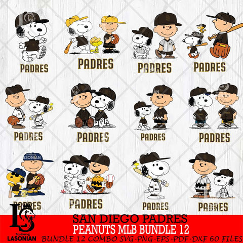 San Diego Padres Peanuts MLB Bundle 12 Svg Eps Dxf Png File,Bundle MLB File Cut,Digital Download,Instant Download,MLB Svg Files