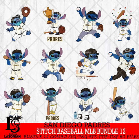 San Diego Padres Stitch Baseball MLB Bundle 12 SVG DXF EPS PNG FILE, bundle MLB File Cut, Digital Download,Instant Download, Silhouette, Cricut