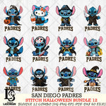 San Diego Padres Stitch Horror Bundle 12 SVG Svg Eps Dxf Png File, MLB svg, Digital Download, Instant Download