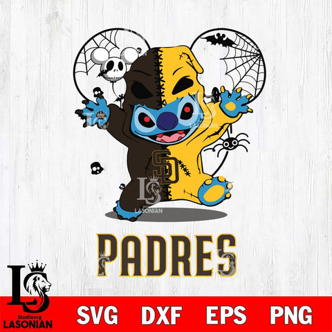 San Diego Padres Stitch Horror Halloween 2 Svg Eps Dxf Png File, Digital Download, Instant Download