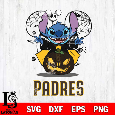San Diego Padres Stitch Horror Halloween Svg Eps Dxf Png File, Digital Download, Instant Download