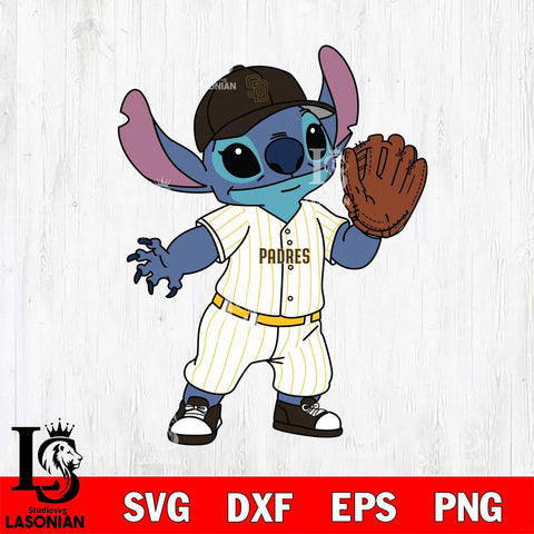 San Diego Padres Stitch baseball cute SVG DXF EPS PNG FILE, MLB File Cut, Digital Download,Instant Download, Silhouette, Stitch Cricut
