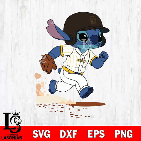 San Diego Padres Stitch run Baseball SVG DXF EPS PNG FILE, MLB File Cut, Digital Download,Instant Download, Silhouette, Stitch Cricut