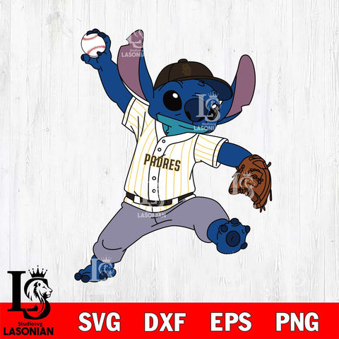 San Diego Padres Stitch throws ball SVG DXF EPS PNG FILE, MLB File Cut, Digital Download,Instant Download, Silhouette, Stitch Cricut