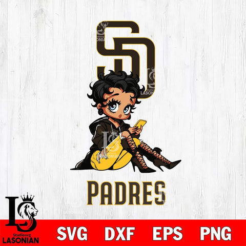 San Diego Padres Style Black Fan Girl Betty Boop