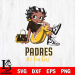 San Diego Padres #1 Black Fan Girl Betty Boop