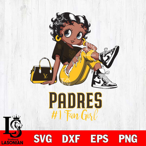 San Diego Padres #1 Black Fan Girl Betty Boop
