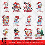 San Diego State Aztecs Bluey Christmas NCAA Bundle 12 Cricut File Cut Files , Bluey Cricut , Christmas Svg , Bluey svg , Digital Download, dxf eps png pdf file