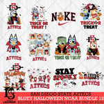 San Diego State Aztecs Bluey Halloween NCAA 12 SVG Eps Dxf Png File, Bundle NCAA svg, Digital Download, Instant Download