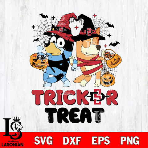 San Diego State Aztecs Bluey Trick or Treat Halloween 2 Svg Eps Dxf Png File, Digital Download, Instant Download