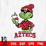 San Diego State Aztecs Boujee Grinch Heart Christmas Cut Files Cricut, Svg Dxf Eps Png file, Digital download , Silhouette