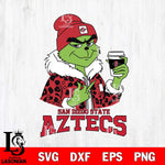 San Diego State Aztecs Boujee Grinch Leopard Christmas Cut Files Cricut, Svg Dxf Eps Png file, Digital download , Silhouette