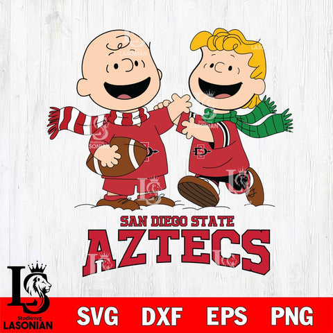 San Diego State Aztecs Charlie Brown & Linus Football Cricut,Christmas SVG DXF EPS PNG FILE, NCAA Digital Download,Instant Download, Silhouette