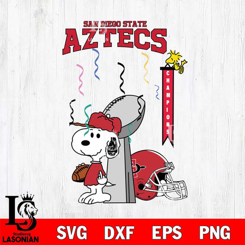 San Diego State Aztecs Charlie Brown and Snoopy Super Bowl Svg Eps Dxf Png File, NCAA svg , Digital Download , Instant Download, Cricut File