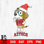 San Diego State Aztecs Christmas Bluey Honey Sport Cut Files,Bluey Cricut,Christmas Svg , Bluey svg , Digital Download, dxf eps png pdf file